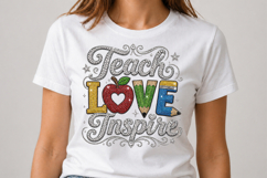 Teach Love Inspire Rhinestone PNG Product Image 2