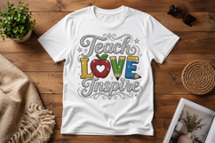 Teach Love Inspire Rhinestone PNG Product Image 3