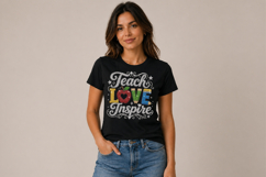 Teach Love Inspire Rhinestone PNG Product Image 5