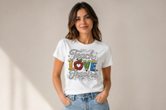 Teach Love Inspire Rhinestone PNG Product Image 6