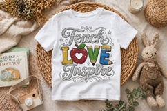 Teach Love Inspire Rhinestone PNG Product Image 7