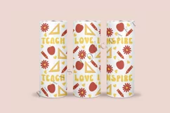 teach love inspire skinny tumbler sublimation design for 20oz and 30oz skinny tumbler sublimation wrap