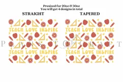 teach love inspire skinny tumbler sublimation design for 20oz and 30oz skinny tumbler sublimation wrap