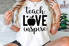 Teach Love Inspire SVG Design, Teacher&#039;s Day SVG Design Product Image 2