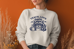 Teach Love Inspire SVG - Funny Teacher Raccoon Educator PNG Product Image 2