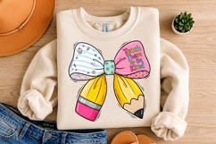 Teach Them To Be Kind PNG, Pencil Bow Teacher Design Product Image 4