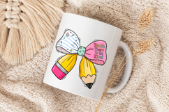 Teach Them To Be Kind PNG, Pencil Bow Teacher Design Product Image 5