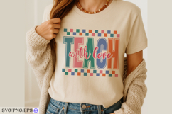 Teach with love typography SVG PNG t-shirt design Product Image 3