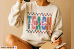 Teach with love typography SVG PNG t-shirt design Product Image 4