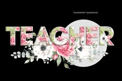 Teacher roses PNG, watercolor teacher Flowers sublimation Product Image 2