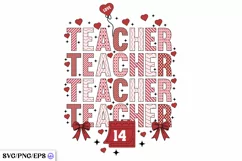 Teacher Valentine PNG SVG T-shirt Design Product Image 1