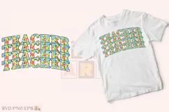 Teacher Autism SVG Design, Varsity PNG T-shirt Design Product Image 2