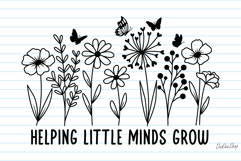 Teacher Svg, Pencil Flower Svg, Floral Pencil Split Monogram Product Image 3
