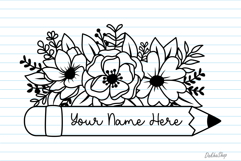 Teacher Svg, Pencil Flower Svg, Floral Pencil Split Monogram Product Image 6