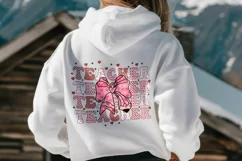 Teacher Valentine Pencil Coquette Bow SVG PNG Product Image 3