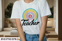 Teacher Rainbow SVG T-shirt Design, Rainbow PNG Shirt Product Image 3