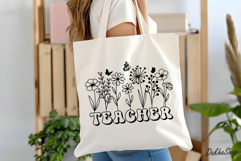 Teacher Svg, Teacher Flower Svg, Teacher shirt Svg, Png. Product Image 7