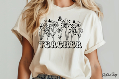 Teacher Svg, Teacher Flower Svg, Teacher shirt Svg, Png. Product Image 5