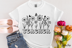 Teacher Svg, Teacher Flower Svg, Teacher shirt Svg, Png. Product Image 2