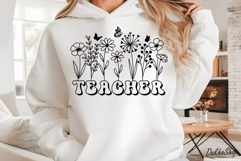 Teacher Svg, Teacher Flower Svg, Teacher shirt Svg, Png. Product Image 3