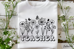 Teacher Svg, Teacher Flower Svg, Teacher shirt Svg, Png. Product Image 6