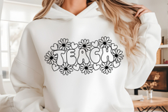 Teacher Svg, Pencil Flower Svg, Floral Pencil Split Monogram Product Image 12