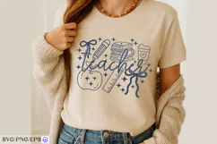 Teacher Life Doodle Coquette Teacher Svg PNG T-shirt Design Product Image 4