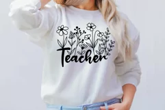 Teacher Flower Svg, Teacher Floral Svg, Teacher Shirt Svg. Product Image 3
