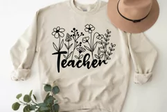 Teacher Flower Svg, Teacher Floral Svg, Teacher Shirt Svg. Product Image 4