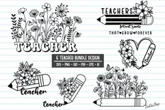 Teacher Svg, Floral Pencil Svg, Back To School Svg, School. Product Image 1