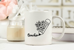 Teacher Svg, Floral Pencil Svg, Back To School Svg, School. Product Image 10