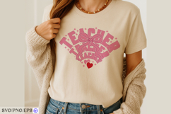 Retro Teacher Love Hearts Valentines SVG PNG T-shirt Design Product Image 4