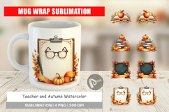 Teacher and Autumn Mug Wrap Product Image 1
