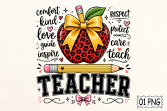 Teacher Apple Coquette png Product Image 1