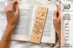 Wooden Teacher Bookmark Laser Cut. Gift for Teacher SVG Product Image 1