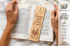 Wooden Teacher Bookmark Laser Cut. Gift for Teacher SVG Product Image 1