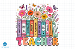 Teacher Bookshelf Wildflowers PNG, Classroom Design Product Image 1