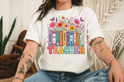 Teacher Bookshelf Wildflowers PNG, Classroom Design Product Image 3