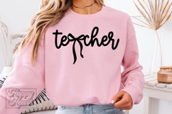 Coquette Teacher SVG PNG - Teacher Shirt - Teacher Life Bow Product Image 4