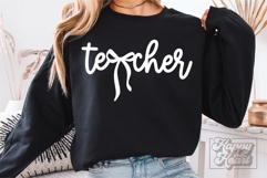 Coquette Teacher SVG PNG - Teacher Shirt - Teacher Life Bow Product Image 5