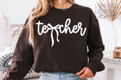 Coquette Teacher SVG PNG - Teacher Shirt - Teacher Life Bow Product Image 2
