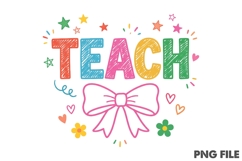Teacher Bow Sublimation Design Product Image 1