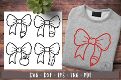 Teacher bow svg Apple Pencil Back To School 
