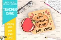 Teacher Card SVG. Teacher Greeting Card Laser Cut Product Image 1