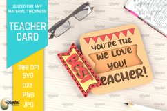 Teacher Card SVG. Teacher Greeting Card Laser Cut Product Image 1