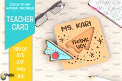Teacher Card SVG. Teacher Greeting Card Laser Cut Product Image 1
