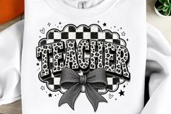Teacher Checkered Coquette PNG Product Image 1