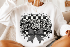 Teacher Checkered Coquette PNG Product Image 2