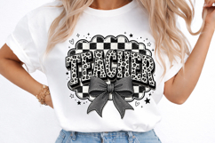 Teacher Checkered Coquette PNG Product Image 3