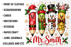 Christmas Pencil Tree Teacher Png Product Image 3